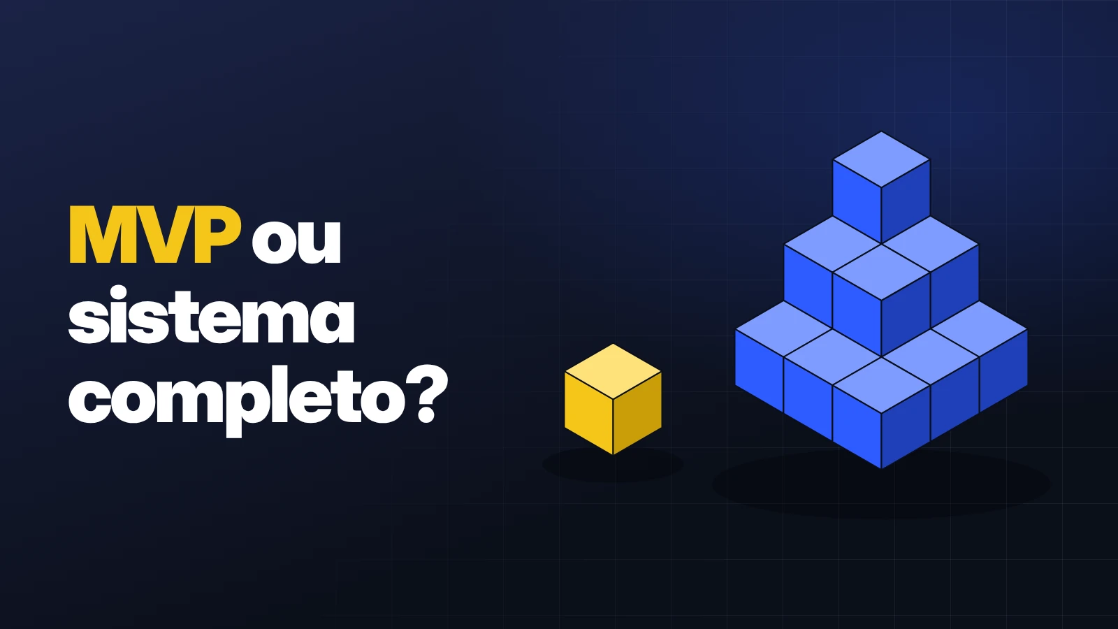 Comparação visual entre um MVP de uma função e um sistema completo de gestão para estimar o custo de software sob medida.